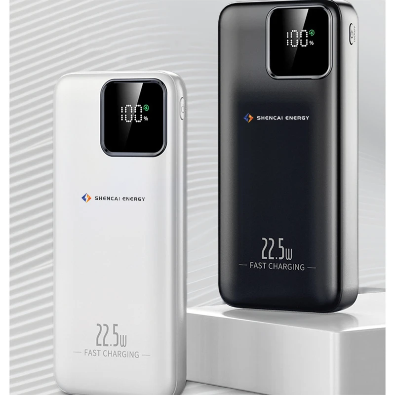 미니 디자인 슈퍼 빠른 충전기 파워 뱅크 10000mah 이중 - Cable PowerBank 22.5W LED 디스플레이